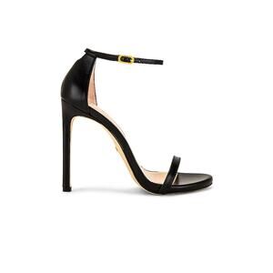 Stuart Weitzman Black Heels with Yellow Buckle